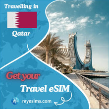 Load image into Gallery viewer, Qatar eSIM: Travel Mobile Data Roaming eSIM Internet Connectivity 5G